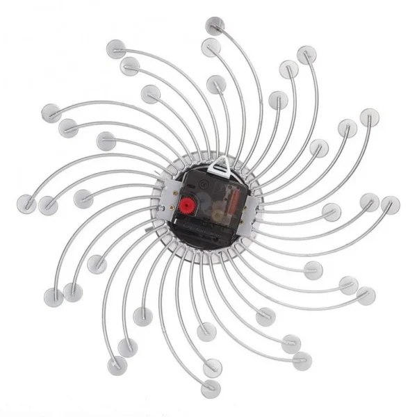 Ceas de perete cu cristale, 50 cm, mecanism quartz, cifre arabe, argintiu - imagine 5