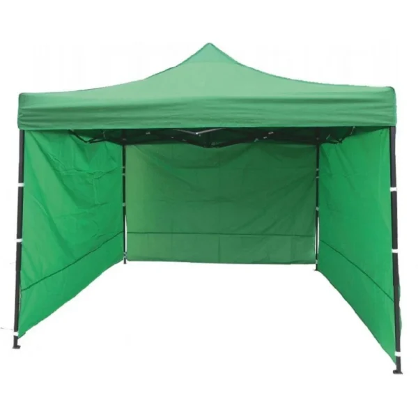 Cort gradina quick tent, 3x3x3 m, 3 pereti laterali, structura metalica, impermeabil, verde - imagine 3