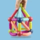 Set magnetic de constructie, joc creativ pentru copii, 66 piese diferite forme si culori - imagine 2