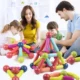 Set magnetic de constructie, joc creativ pentru copii, 66 piese diferite forme si culori - imagine 3