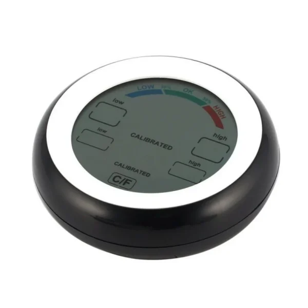 Termometru cu higrometru digital, display lcd, control touch, 9 cm, negru - imagine 4
