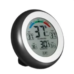 Termometru cu higrometru digital, display lcd, control touch, 9 cm, negru