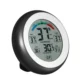 Termometru cu higrometru digital, display lcd, control touch, 9 cm, negru