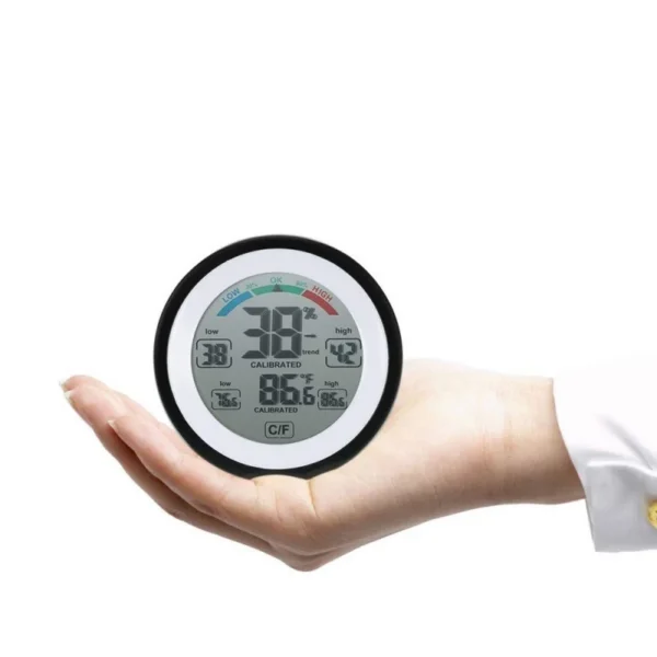 Termometru cu higrometru digital, display lcd, control touch, 9 cm, negru - imagine 10
