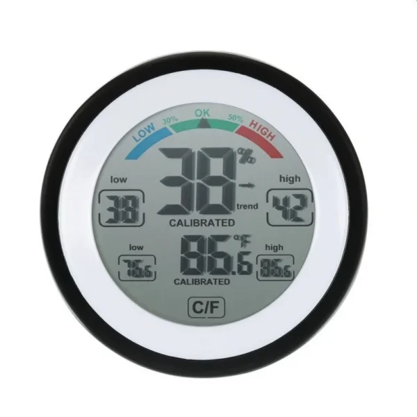 Termometru cu higrometru digital, display lcd, control touch, 9 cm, negru - imagine 8