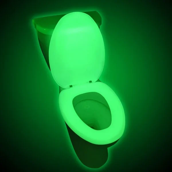 Capac de wc fosforescent, soft close, lumineaza verde in intuneric - imagine 5