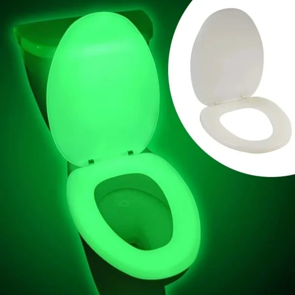 Capac de wc fosforescent, soft close, lumineaza verde in intuneric - imagine 3