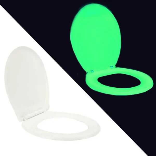 Capac de wc fosforescent, soft close, lumineaza verde in intuneric - imagine 1