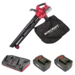 Aspirator/suflanta frunze, cu 2 acumulatori 4 Ah, incarcator 2x20V Li-ion, sac colector, Worcraft