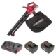 Aspirator/suflanta frunze, cu 2 acumulatori 4 Ah, incarcator 2x20V Li-ion, sac colector, Worcraft