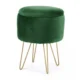 Taburet, rotund, cu spatiu depozitare, catifea, verde, max 90 kg, 35x35x45 cm, Lilli