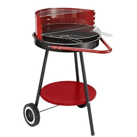 Gratar gradina, grill rotund, reglabil, cu roti, 37×45 cm, Andalusia