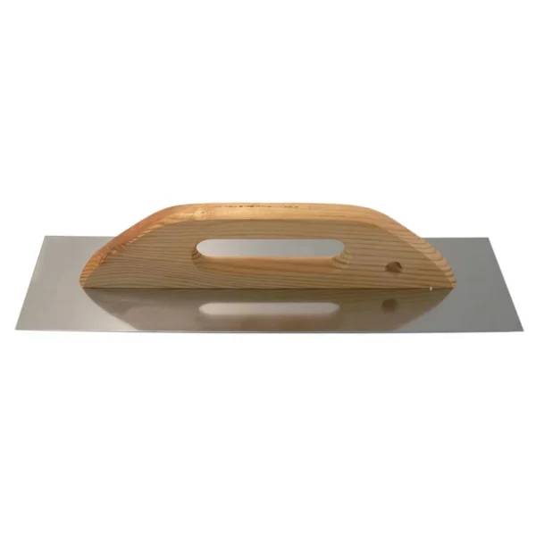 Gletiera inox, maner de lemn lung, 13x48 cm - imagine 1