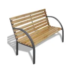 Banca de gradina din lemn impregnat si lacuit sub presiune, structura metalica tratata cu pulbere anticoroziva, 125x55x75 cm, Everild