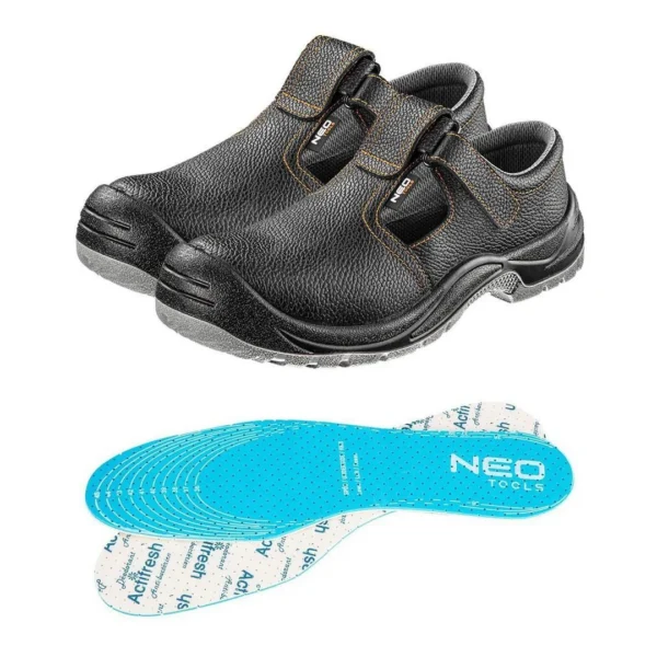 Sandale de lucru din piele, S1, SRC, talpici/branturi, marimea 43, NEO - imagine 1