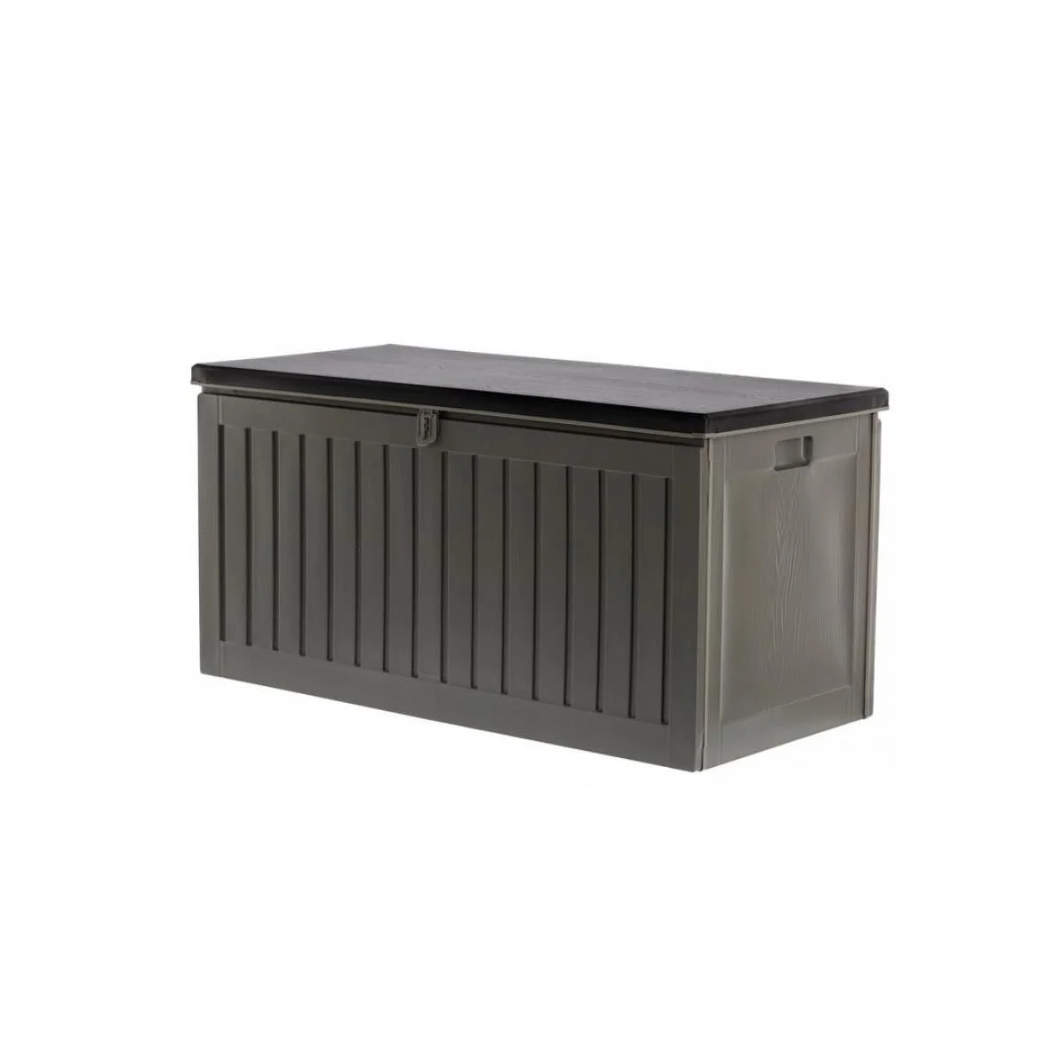 Lada depozitare de gradina, capac cu telescop, gri si negru, 109×51.3×55.2 cm