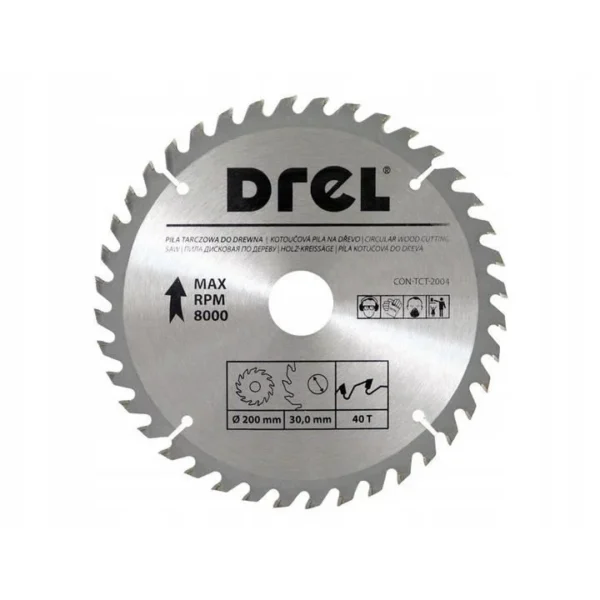 Disc circular vidia, 40 dinti, 200 mm, Drel - imagine 1