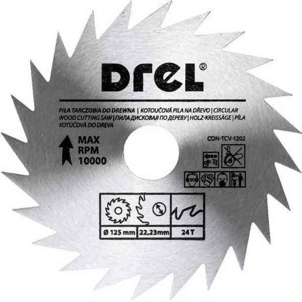 Disc circular 125 mm 24T, DREL - imagine 1