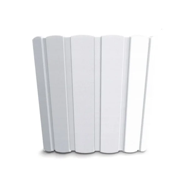 Ghiveci decorativ de flori, rotund, alb, 12 L, 28.5x25.6 cm, Boardee Basic - imagine 1