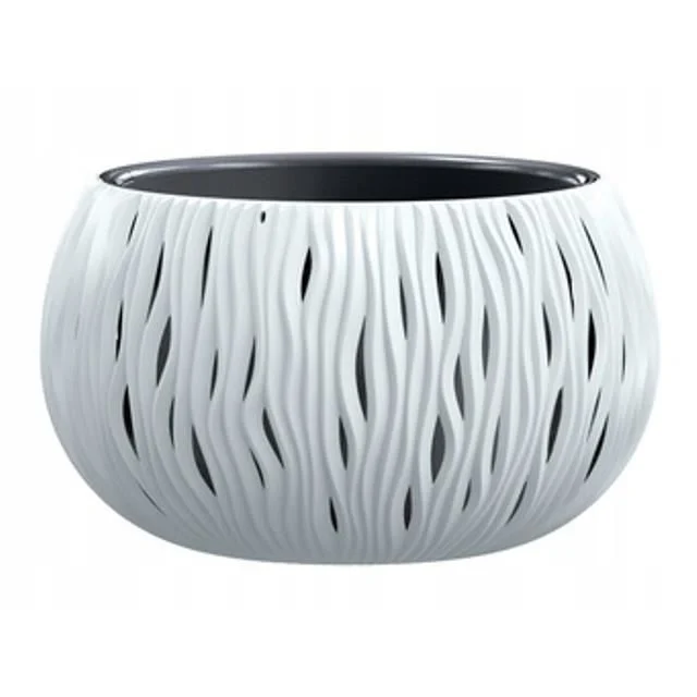 Ghiveci decorativ de flori, rotund, alb, 37×21.8 cm, Sandy Bowl