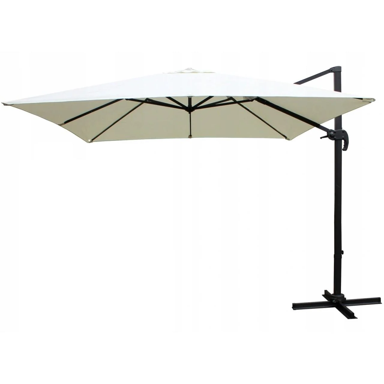 Umbrela gradina/terasa, patrata, cu articulatie, crem, 300×300 cm, Roma