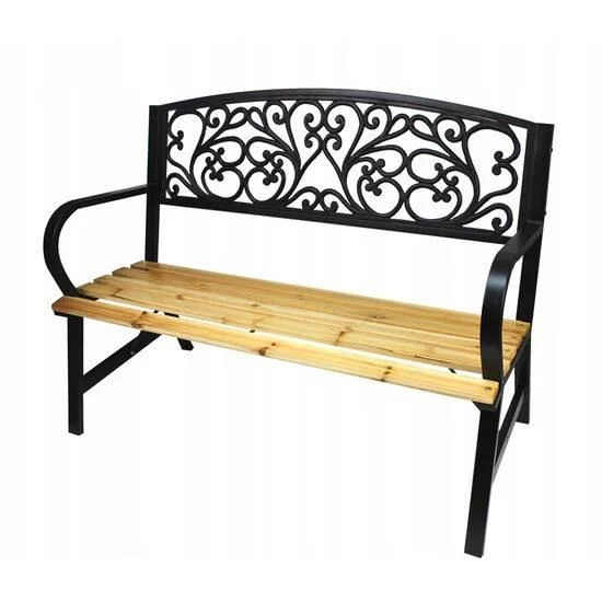 Banca de gradina, metal si lemn, 120x56x87 cm, Adela 1 Banca de gradina, metal si lemn, 120x56x87 cm, Adela