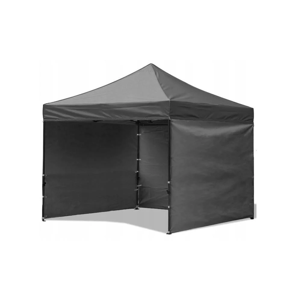 Pavilion pentru gradina/comercial, cadru metalic, 3 pereti, pliabil, gri, 3x3x3.16 m 1 Pavilion pentru gradina/comercial, cadru metalic, 3 pereti, pliabil, gri, 3x3x3.16 m