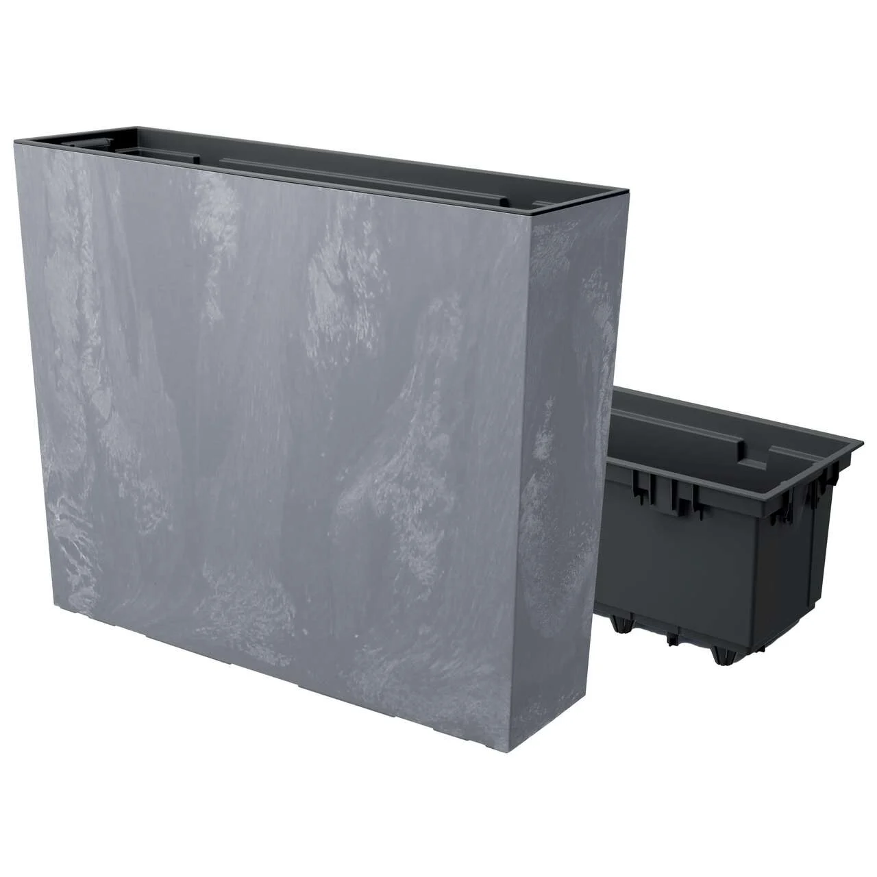 Jardiniera decorativa, Urbi Case Beton Effect, 58x18x49.8 cm, gri, Prosperplast 1 Jardiniera decorativa, Urbi Case Beton Effect, 58x18x49.8 cm, gri, Prosperplast