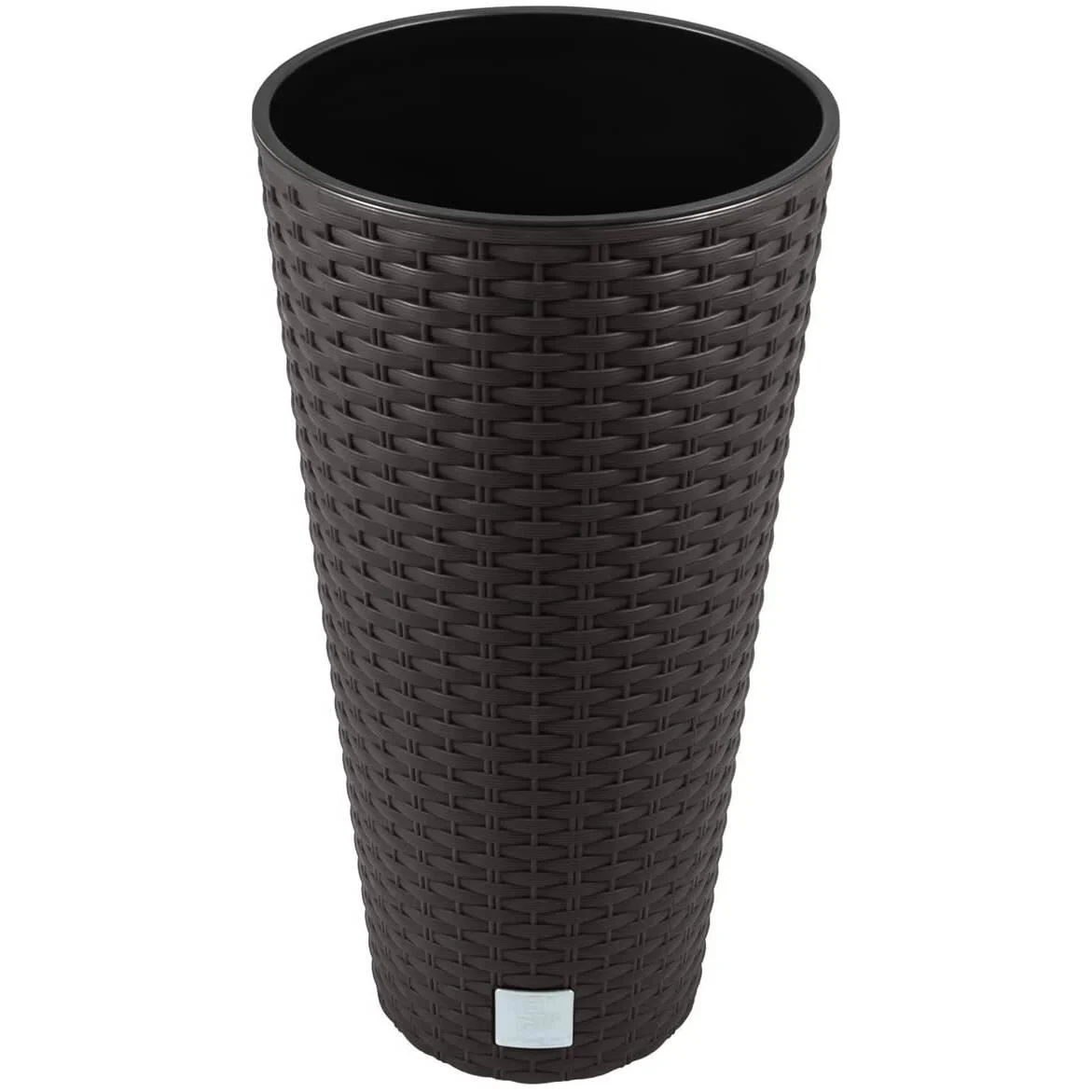 Ghiveci decorativ de flori, Prosperplast, Rato, imitatie ratan, rotund, inalt, maro, 40x76.3 cm Ghiveci decorativ de flori, Prosperplast, Rato, imitatie ratan, rotund, inalt, maro, 40x76.3 cm - imagine 1