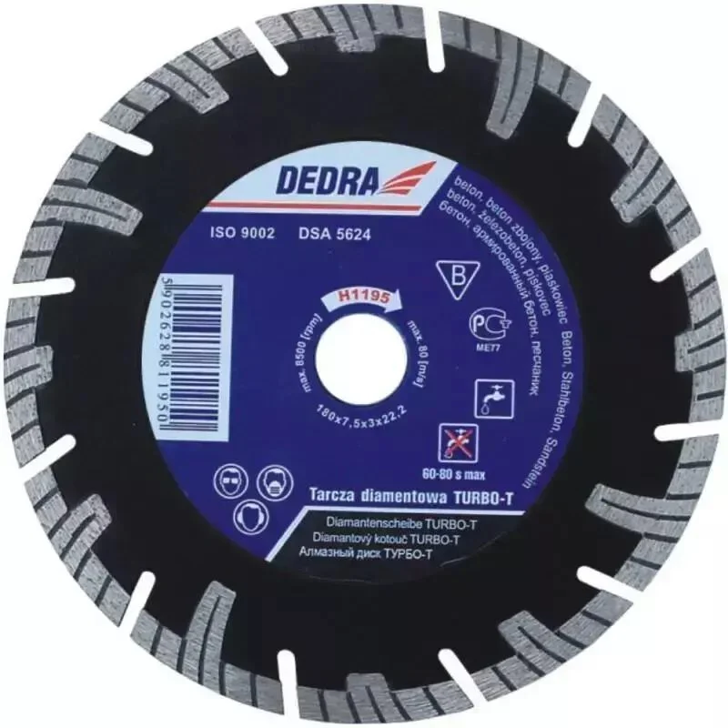 Disc diamantat segmentat pentru beton armat, 115mm, Dedra Disc diamantat segmentat pentru beton armat, 115mm, Dedra - imagine 1