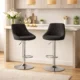 Scaun de bucatarie/bar, Artool, Kast, rotativ, catifea neagra, picior metal argintiu, 45.5x49x85-105 cm - imagine 9