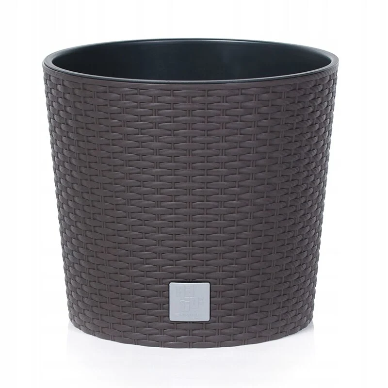 Ghiveci decorativ de flori, Prosperplast, Rato Round, rotund, maro, imitatie ratan, 25x22.4 cm Ghiveci decorativ de flori, Prosperplast, Rato Round, rotund, maro, imitatie ratan, 25x22.4 cm - imagine 1
