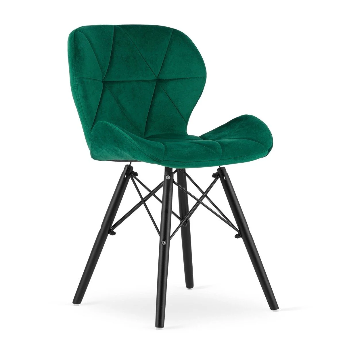 Scaun stil scandinav, Artool, Lago Velvet, catifea, lemn, verde si negru, 47x52x73.5 cm 1 Scaun stil scandinav, Artool, Lago Velvet, catifea, lemn, verde si negru, 47x52x73.5 cm
