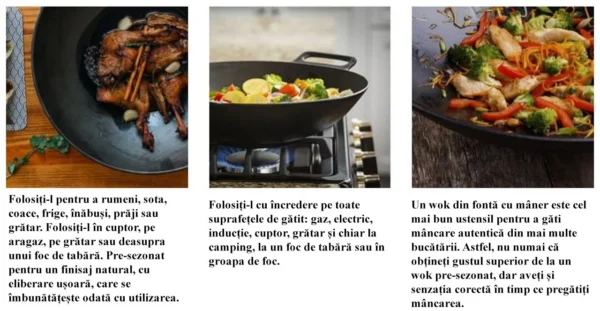 Vas de fonta tip Wok, 30x10 cm, Perfect Home - imagine 7