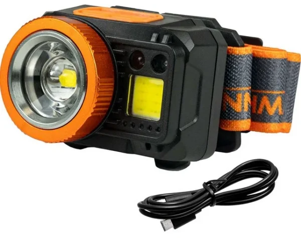 Lanterna cap cu acumulator, LED CREE XPG 5 W + LED COB 3 W, 400 lm + 120 lm, ZOOM, Richmann Exclusive - imagine 4