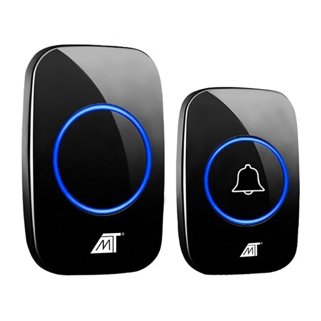 Sonerie wireless, Malatec, 300 m, 60 tonuri, alimentare retea, negru, IP44, 9.5×6.5×3 cm