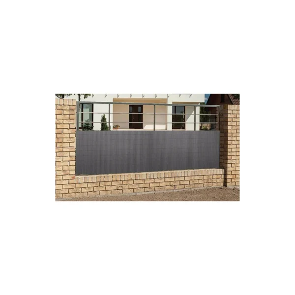 Paravan pentru balcon, terasa, gard PVC, gri, 1300 g/m2, UV, 3x1.5 m - imagine 2