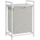 Raft baie cu cos de rufe, Artool, placa raft MDF, cadru otel, cu compartiment rufe, alb, 50x33x72 cm
