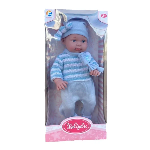 Papusa bebelus, aspect realistic, hainute incluse, caciula, inaltime 45 cm - imagine 2