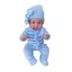 Papusa bebelus, aspect realistic, hainute incluse, caciula, inaltime 45 cm - imagine 4