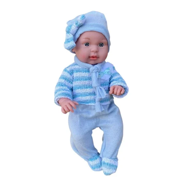 Papusa bebelus, aspect realistic, hainute incluse, caciula, inaltime 45 cm - imagine 5
