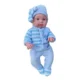 Papusa bebelus, aspect realistic, hainute incluse, caciula, inaltime 45 cm - imagine 5