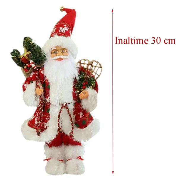 Figurina mos craciun, imbracaminte, caciula si accesorii, 30 cm - imagine 3