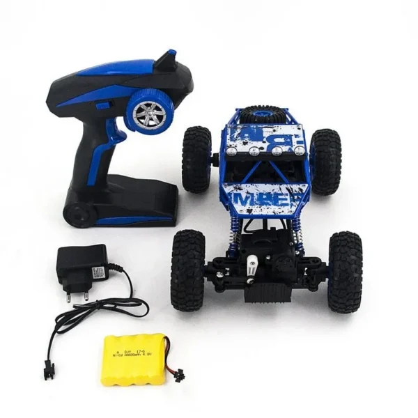 Masina off-road cu telecomanda 2.4 g, suspensii, scara 1:18, reincarcabila, albastra - imagine 9
