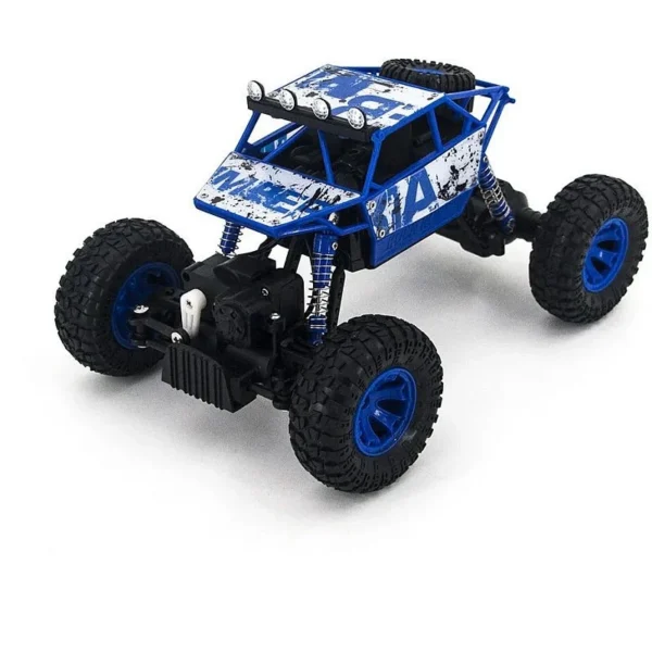 Masina off-road cu telecomanda 2.4 g, suspensii, scara 1:18, reincarcabila, albastra - imagine 3
