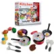 Set 22 accesorii bucatarie copii, alimente, condimente, oale, ustensile, multicolor - imagine 2