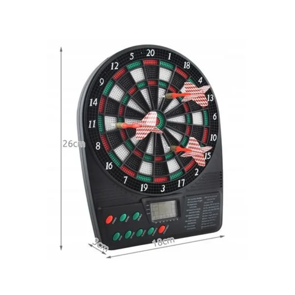 Joc mini darts cu afisaj electronic, 2-8 jucatori, 3 sageti, efecte sonore, 18x3x26 cm - imagine 11