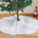Fusta covor blanita alba pentru brad de craciun, diametru 120 cm, pufoasa, aspect zapada - imagine 7