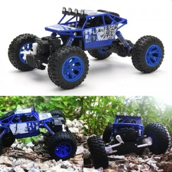 Masina off-road cu telecomanda 2.4 g, suspensii, scara 1:18, reincarcabila, albastra - imagine 6