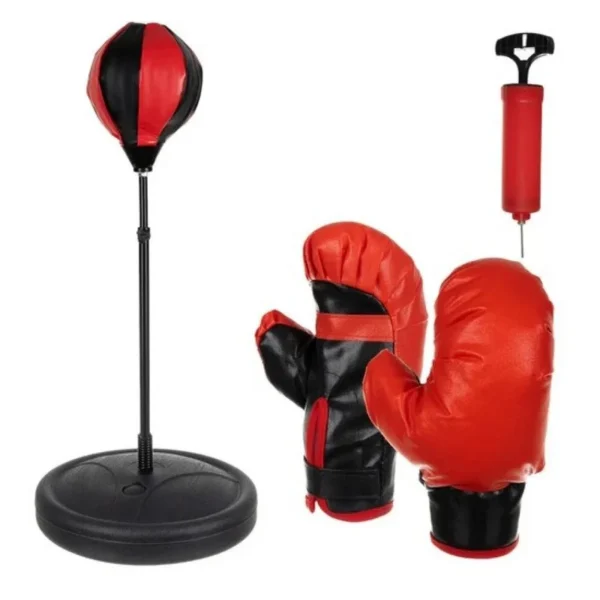 Set de box pentru copii, manusi si para box, pompa pentru umflat, inaltime relgabila 70-106 cm - imagine 2